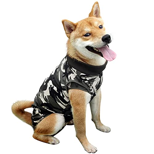 Image of Surgery Suit for Dogs Recovery Suit Abdominal Wound Puppy Surgical Clothes Post-Operative Vest Pet After Surgery Wear Substitute (XXL, Camouflage)