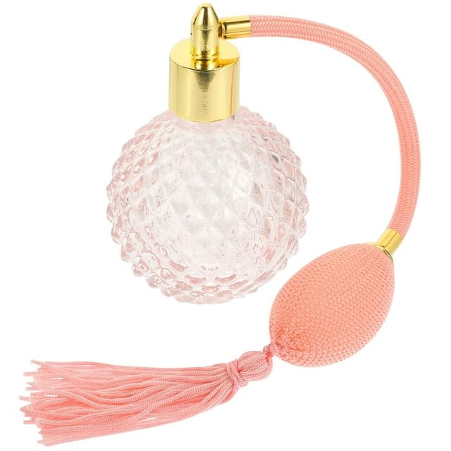 Vintage Perfume Spray Bottle Refillable Perfume Glass Atomizer Empty Crystal Bottle with Long Tassel (Pink)-image-8