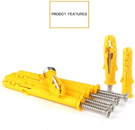 Wall Plug Screw Assortment Kit,3 Different Plastic Expansion Wall Plugs & Self Tapping Screws for Mounting Repairing Building Secure Drilling 60 PCS