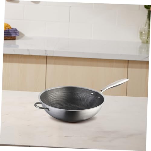 Wok de acero inoxidable con doble mango y fondo plano miniatura 7