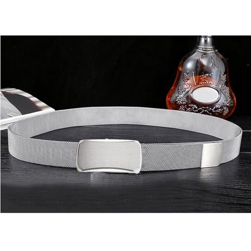 Men's Metal Belts, Stainless Steel Magnetic Braided Non-Leather Belts for Men with Automatic Buckle4