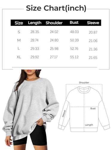 Trendy Queen Sweatshirts For Women Hoodies Oversized Crewneck Tops Sweaters Comfy Fall Winter Outfits Clothes 2024 Fashion Coffeegrey L thumb #4