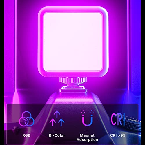 Image of RGB Full Color LED Video Light 2500K-9000K 800LUX Magnetic Mini Fill Extend 3 Cold Shoe 2000mAh Type-c Port(E)