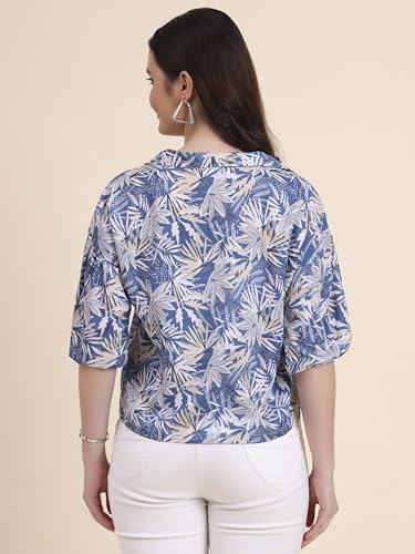 Image of Women's Cotton Blend Printed Combo (Pack of 2) Shirts - 3 /4 Sleeves V Collar Neck (COMBO1744)