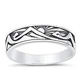 CloseoutWarehouse Sterling Silver Mountain And Sun Ring Size 9