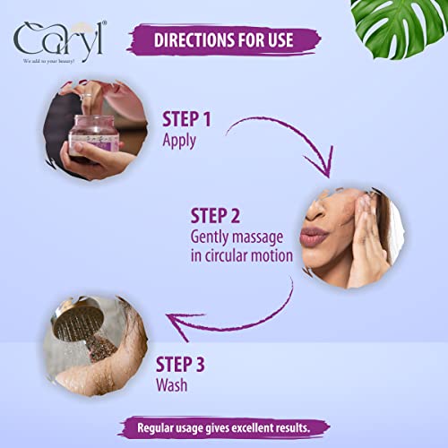 Image of Caryl 200 gm Clean & Clear Sugar Face Scrub | Tan & Dirt Removal Scrub | Skin Exfoliating, Removes Blackhead, Dead Skin | Face & Body Scrub for Women & Men | All Skin Types | Paraben & Sulfate Free