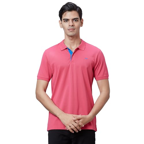 Image of Park Avenue Slim Fit Pure Cotton Print Pattern Polo Neck Casual T-Shirt