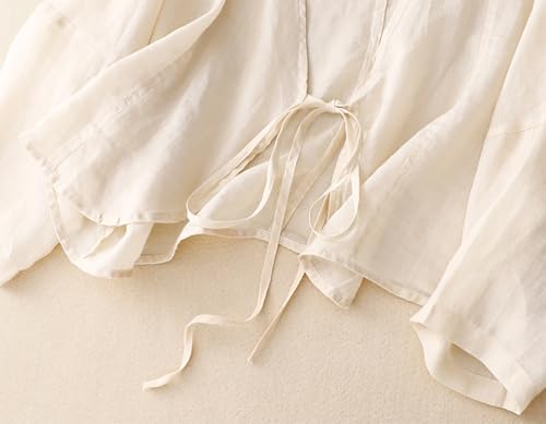 IDEALSANXUN Womens Casual Spring Summer Lightweight Cotton Linen Jackets Cardigan Tops4