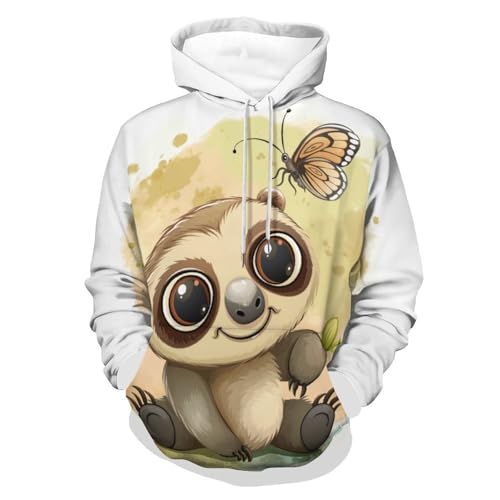 Sweat à capuche koala imprimé poétique pullover manches longues S