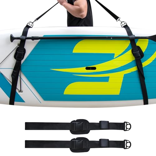 KOETSU Paddle Board Carrying Strap - Adjustable Universal Shoulder Strap with Storage Pocket for SUP, Kayak & Surfboard Accessories | Heavy-Duty Hands-Free Carrier for Men & Women