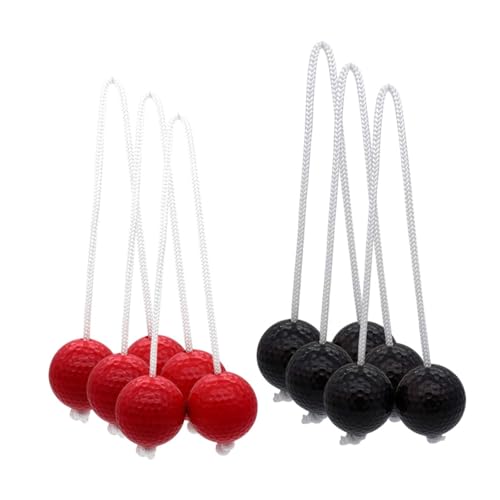 kowaku 6 Pieces Ladder Balls Diameter 42mm, Outdoor Lawn Yard, Practical Backyard Game Easy to Use Ladder Toss Game, 3 Red and 3 Black