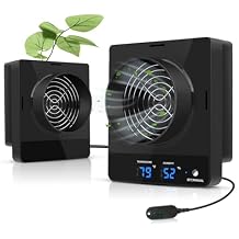 4-Inch Grow Tent Inline Duct Fan, Smart Temperature & Humidity Control, Automatic Ventilation System, for Grow Tents, Mushroom Rooms, Greenhouses 2-Pack