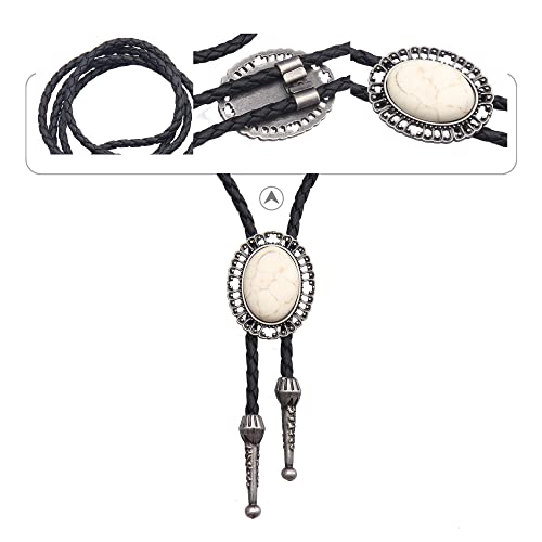 Image of Jeilwiy Bolo Tie for Men Western Cowboy Tie Necklace Gold Bolo Tie Leather Necktie Halloween Tie Accessories for Women
