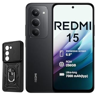 XIAOMI Redmi 15 4G Smartphone | 8GB+256GB | Batteria 7000mAh | Display 6.9" FHD+ 144Hz | Snapdragon 685 | Fotocamera 50MP | Ricarica rapida da 33 W | Include Custodia Protettiva (Nero)