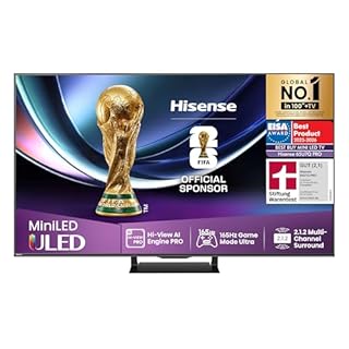Hisense 65U7Q Pro Fernseher 65 Zoll, 4K Mini LED, Smart TV, Hi-View AI Engine Pro, 165Hz Game Mode Ultra, FreeSync Premium Pro, 2.1.2 ch. Surround Sound, Dolby Vision IQ Atmos, Sprachsteuerung [2025]