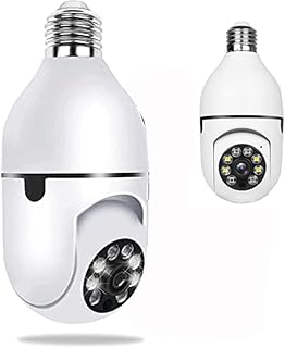 Light Bulb Security Camera, E27 WiFi Color Night 360 Degree Pan/Tilt Panoramic IP Camera, 2.4GHz 1080P Smart Home Surveillance Kids Cam with Motion Detection Alarm Night Vision Two Way Talk Indoor Pet