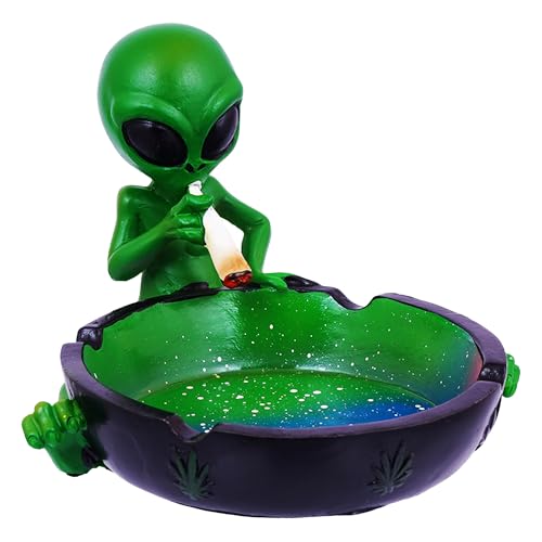 Fantasy Gifts, Ornament, Alien Smoking Ashtray, Home Décor, Multicolor, 4 inches