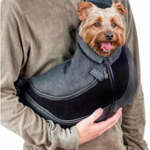 Bolsa Canguru Transportadora para Pets, Azul e Preto, com Alça Ajustável e Malha Respirável, Bolso p
