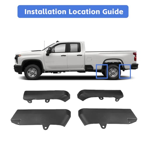 Image of 6PCS Mud Flap Delete Kit for 2020-2025 Chevy Silverado 2500HD / 3500HD 2WD /4WD Mudflaps, Protects Against Rocks and Debris, MudGuards Removal Replacement Exterior Accessories