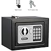 Digital Security Box - Compact Steel Combination Lock Box with Electronic Keypad - Portable Money Safe for Cash Savings or Jewelry by Stalwart (Black)