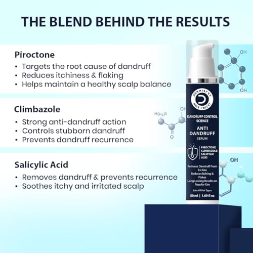 Image of Dermistry Anti-Dandruff Contol Shampoo Mask & Hair Serum Climbazole Piroctone ZPTO for Dryness Flakes Itching Exfoliates Oily Itchy Scalp For Frizzy Curly All Hair Type Men Women 450ML
