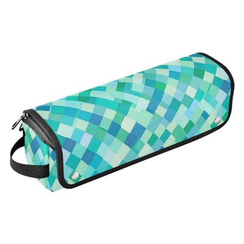 Organizador 2 en 1 para Herramientas de Cabello y Estera Resistente al Calor con Cierre para Accesorios de Peinado, Estuche Turquesa Verde para Plancha, Alisadores y Rizos