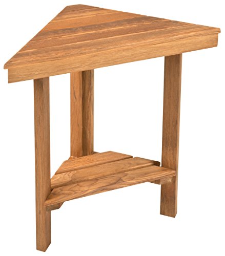 Plantation Teak Mini Corner Bench | Corner Shower Shaving Foot Rest #TOP1