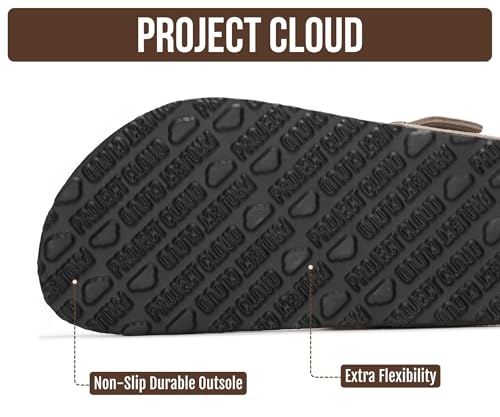 Image of Project Cloud Womens Sandals 100% Genuine Leather Thong Sandals for Women - Memory Foam Insole Women Sandals - Non-Slip Flip Flops for Women - Lightweight Sandals Women Footwear 2026