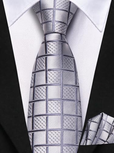 Image of Hi-Tie Boys Tie Pre-Tied Pocket Square Set Adjustable Kids Neckties Age 7-11 Years School UniForm Graduation