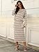 ANRABESS 2 Piece Skirts Sets For Women Fall Fashion 2025 Striped Sweater Midi Dress Knit Lounge Travel Outfits Winter Clothes Beige Black Medium