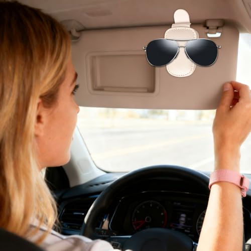 車のサンバイザー用 サングラス ホルダー - マグネット サングラス オーガナイザー | インテリアチケットオーガナイザー,車内用 自動車 トラック SUV セダン 女性 男性 旅行 ロードトリップ 向け
