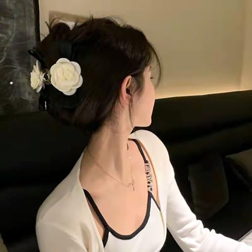 Pinza para cabello con moño y flor blanca Myhiju miniatura 4