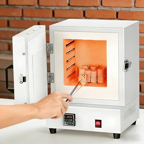 Electric Kiln 2000W, Max Temperature 1150℃, Professional Kiln for Pottery and Jewelry Making, Metal Casting, Ceramic Glazing, Small Kiln for Pottery at Home Studio DIY