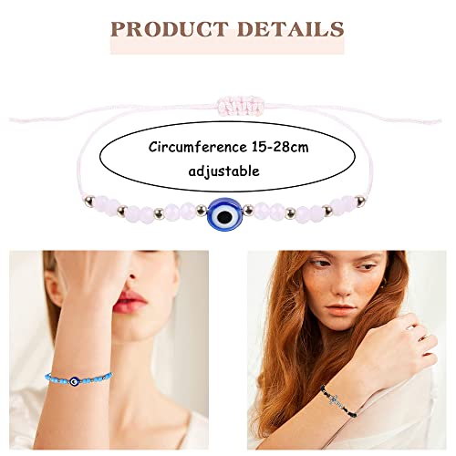 Jstyle 24Pcs Evil Eye Bracelets For Women Mexican Bracelets Set Adjustable Evil Eye Jewelry Red String Knot Bracelet Hamsa Protection Mal De Ojo Bracelets Pack C #TOP3