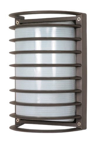 Nuvo Lighting 60/533 Contemporary Modern One Light Outdoor Wall Mount from Die Cast Bulk Heads Architectural Bronze Collection in Bronze/Dark Finish