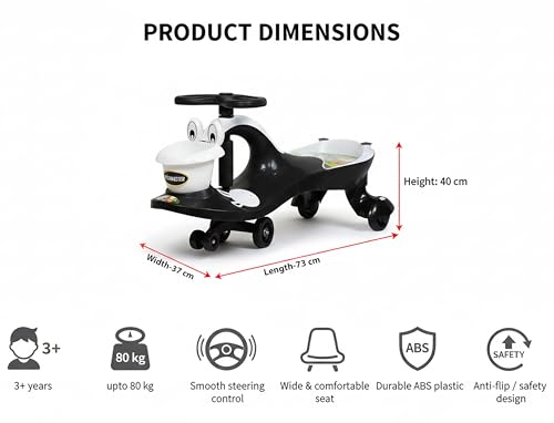 Image of Wishmaster Swing Magic Panda Car for Kids, Twister Ride on, Non Battery Operated Baby Push Rider Without Music & Light | Self-Balancing Twist Steering | Age 2-8 Years