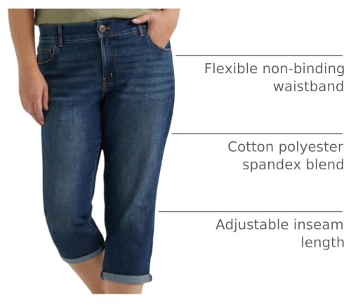 Lee Women's Plus Size Flex Motion Regular Fit 5 Pocket Capri Jean, Bewitched, 24W Medium - image 4