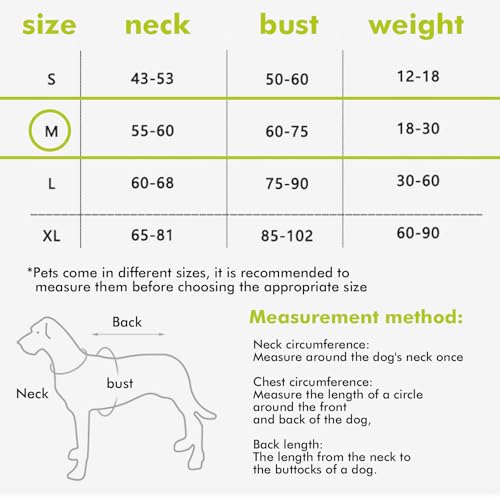 Arnés de seguridad para perros, arnés de pánico para perros, material de nailon de alta calidad, antitirones, arnés ajustable para perros, arnés de seguridad para paseos y actividades (verde, M) - imagen 2