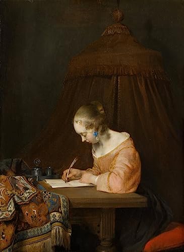 Tableau Femme écrivant une lettre Ter Borch Toile Déco pour un Salon Chaleureux et Chic