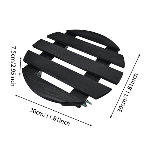 Chariot à roulettes pour plantes support rond robuste de 30 cm