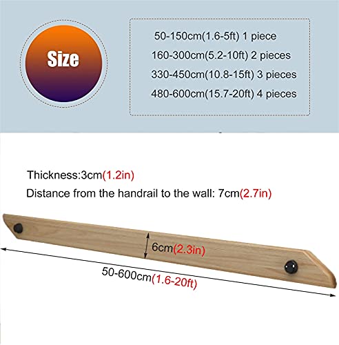 Barre d'appui de sécurité en bois massif pour escalier et loft - 5