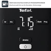 Tefal Smart’n Light Kaffeemaschine mit Timer, programmierbare Filterkaffeemaschine 1,25 l, Aroma-Funktion für intensiven Geschmack, Warmhaltefunktion, tropffrei und leicht zu reinigen, schwarz – Ansicht 3