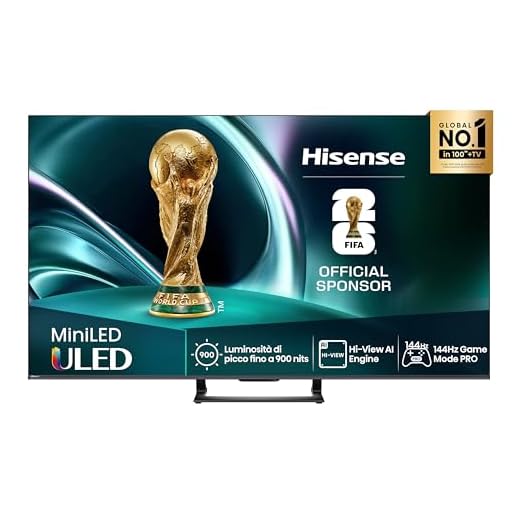 Hisense TV 65" Mini-LED 144Hz 4K 2025 65U72Q, Smart TV VIDAA U8, Dolby Vision IQ, HDR 10+ Adaptive, 144Hz Game Mode PRO, Dolby Atmos 2.1 con Subwoofer, Alexa Built-in, VIDAA Voice, lativù 4K, 65''