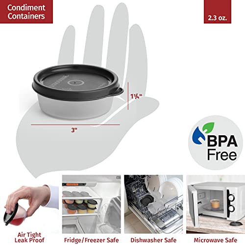 Image of Signoraware Mini Mate BPA Free Plastic Containers Set (70ml x 8 | Set of 8 | Black)