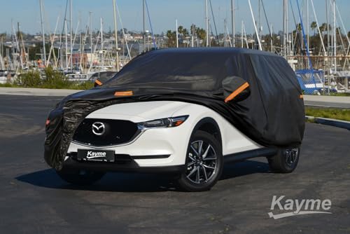 Image of Kayme 7 Layers SUV Car Cover Custom Fit for Mazda CX-5 CX5 CX50 CX-50 (2012-2026) Waterproof All Weather for Automobiles, Outdoor Full Cover Rain Sun UV Protection.Black