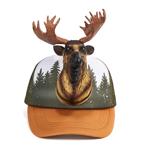Image of Funny 3D Animal Trucker Hat, Adjustable Mesh Snapback Cap for Men & Women