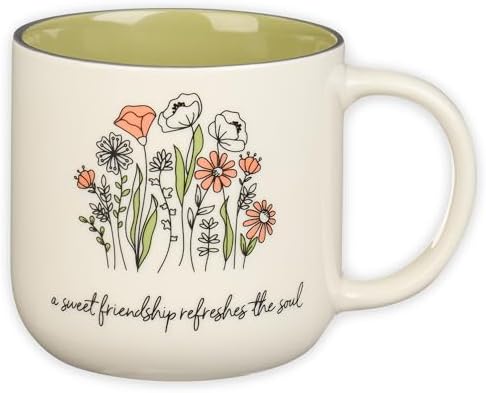 Christian Art Gifts Sage Green Floral Ceramic Coffee Mug – 15 oz....