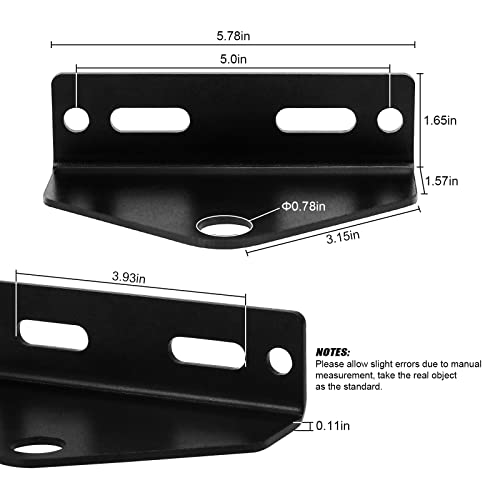 2 Pcs Universal Zero Turn Mower Trailer Hitch 0.11" Thick And Strong Steel Mower Hitch Plate Heavy Duty 0.78" Lawn Tractor Hitch Golf Cart Hitch With 4 Bolts (Black) #TOP1