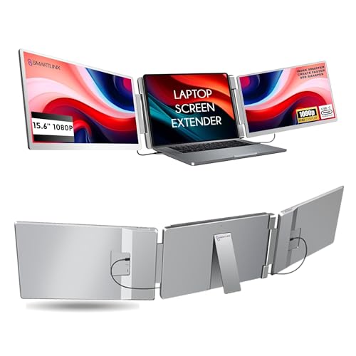 Image of 15.6 inch Laptop Screen Extender for Triple Display - FHD 1080P Portable Monitor For Laptop - Compatible with MacOS /Windows /Android - USB C Detachable Plug & Play Extended Screen for 12-17 inch Laptops
