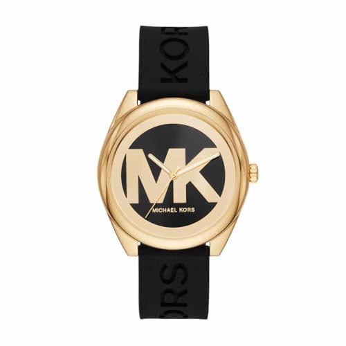 Michael Kors Montre Janelle pour Femme, Mouvement à Quartz à Trois Aiguilles avec Bracelet en Acier Inoxydable ou en Silicone